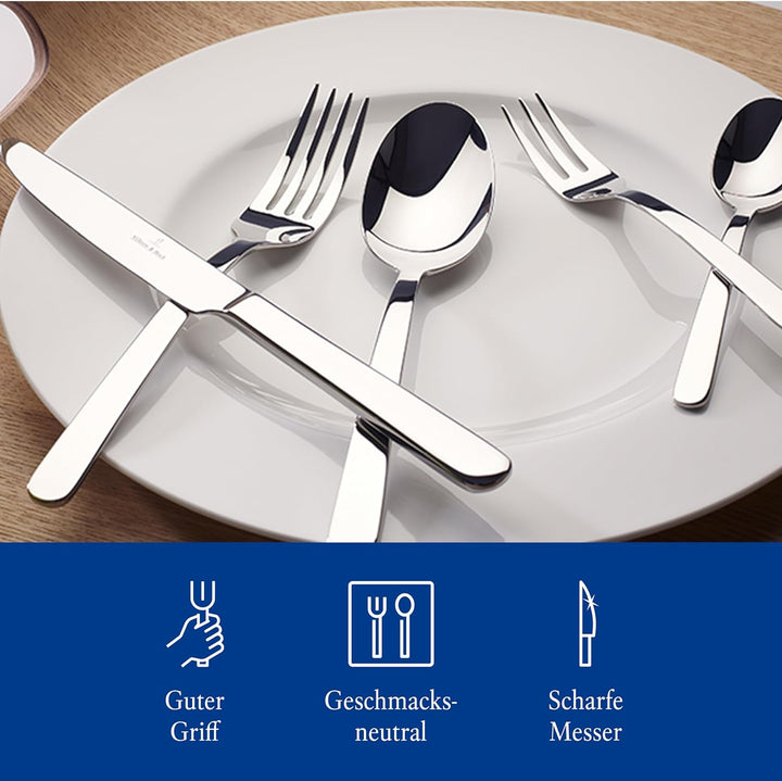 Villeroy & Boch – Louis Tafelbesteck 24 teilig für 6 Personen, spülmaschinenfest, rostfrei, Besteck