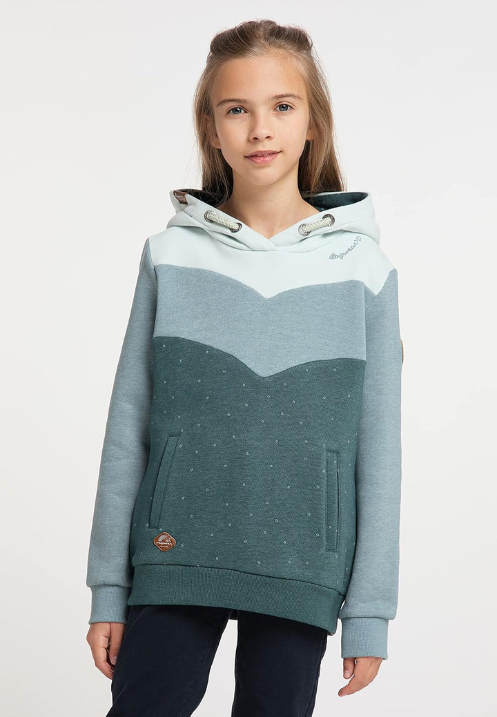 Ragwear Dyska Mädchen Sweatshirt Hoodie Sweater mit Kapuze mit Blockstreifen Pullover in sommerliche