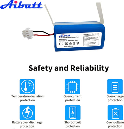 Aibatt 14.4V 2600mAh Ersatzakku Kompatibel mit Eufy RoboVac 11 11S 11S MAX RoboVac G10 Hybrid RoboVa