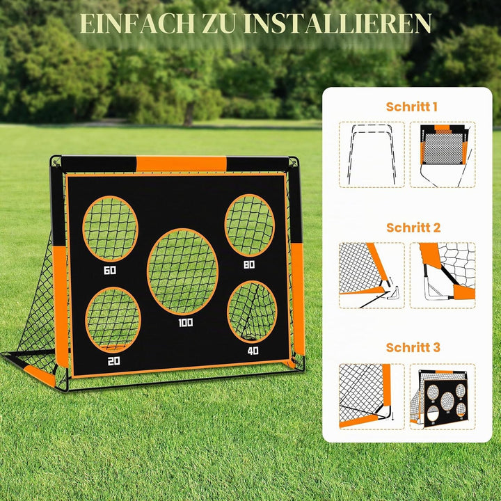 2-in-1 Fussballtor für Kinder | Faltbares Soccer Tor mit 5 Zielscheiben &amp; Tragetasche | Robuster Out