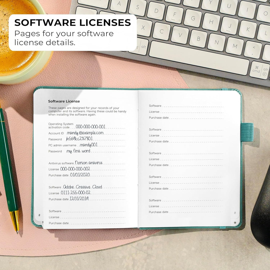 Clever Fox Passwortbuch mit Registerkarten - Adress- und Passwort-Organisationsbuch mit alphabetisch
