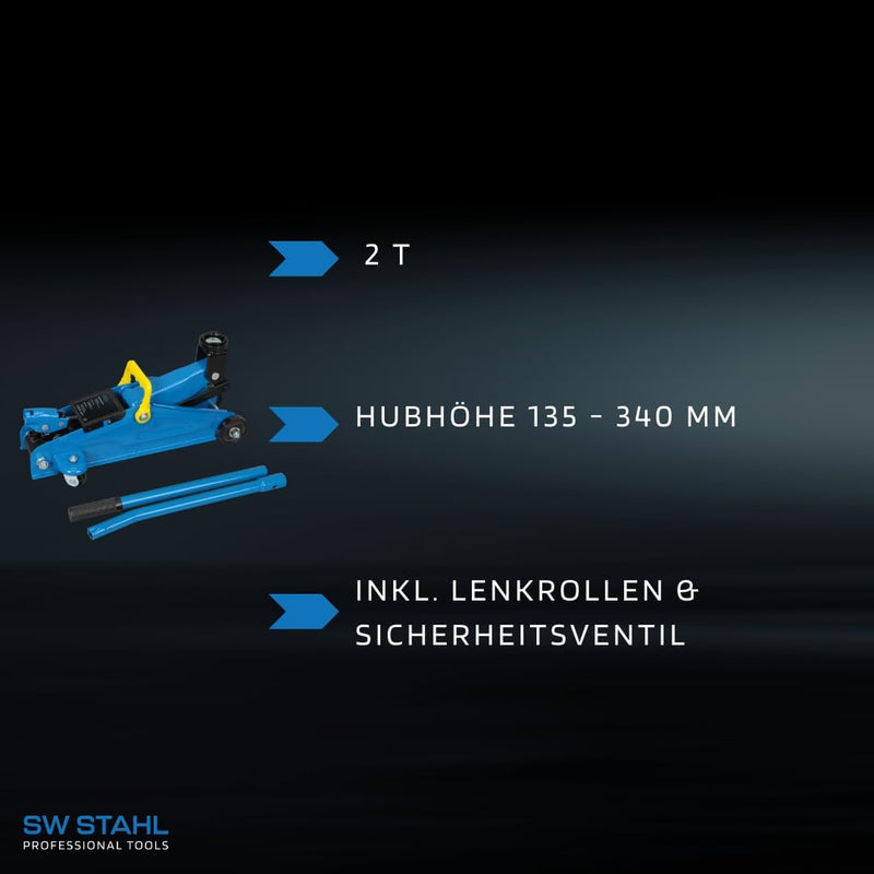 SW-Stahl 20700L Rangierwagenheber, 2 t I SW-Stahl 20602L Stempelwagenheber, 5 t I Wagenheber hydraul