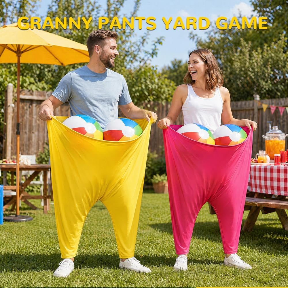 Foreverup 2 Stück Oma Hosen Hofspiel, Granny Pants Hof-Spiel,Granny Pants Yard Game, 2 lustige Oma-H