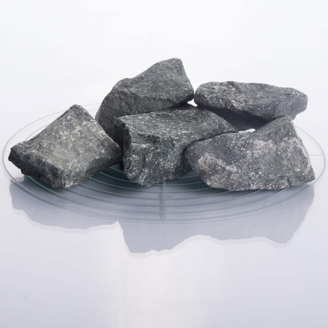 Deutsche Diabas Saunasteine 25 kg 5-8 cm oder 8-12 cm, hochwertige Aufgusssteine für den Saunaofen,