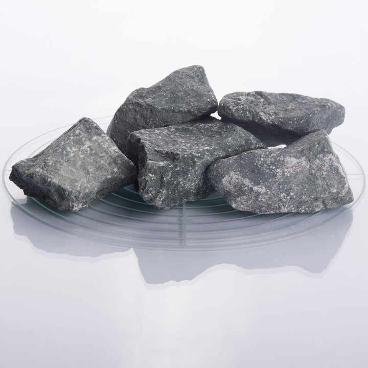 Deutsche Diabas Saunasteine 25 kg 5-8 cm oder 8-12 cm, hochwertige Aufgusssteine für den Saunaofen,