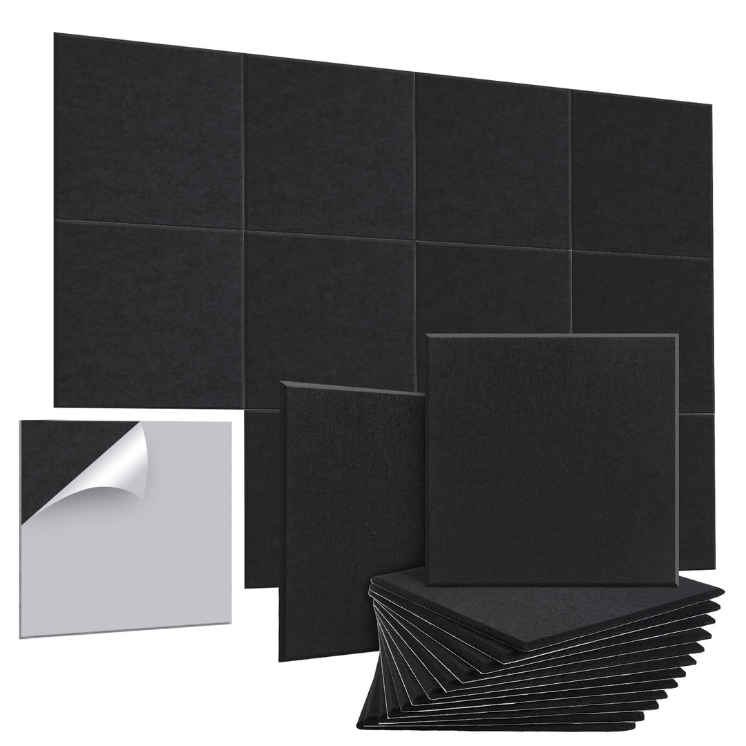 Akustische Paneele, AGPTEK 12 Packs Selbstklebende Akustische Paneele Schalldichte Schwarze Wandpane