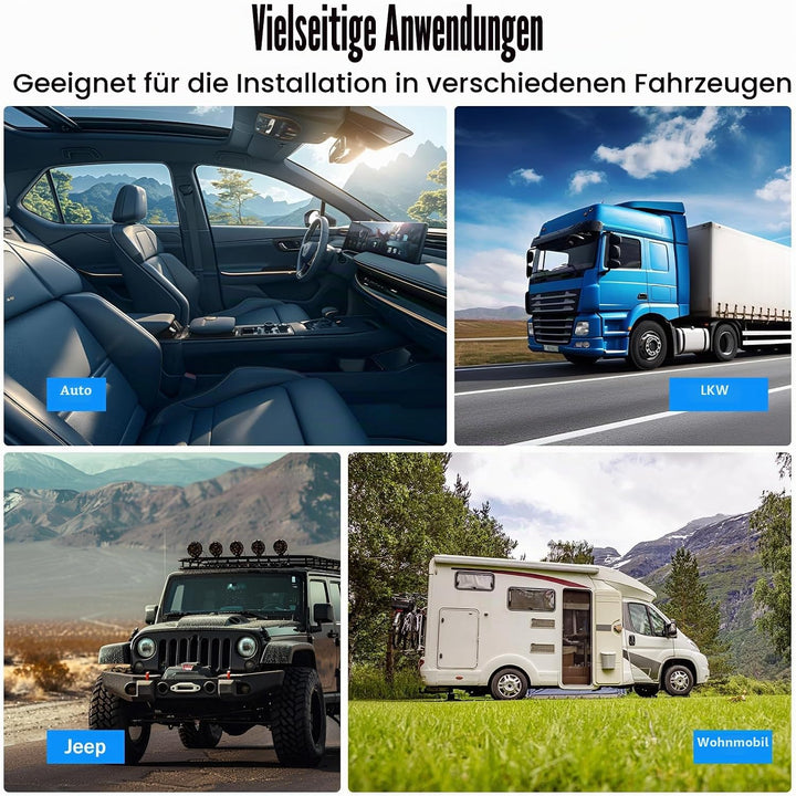 Subwoofer Auto mit Dualmodus, Ultradünner Aktiv 8 Zoll Aktivsubwoofer mit LED Anzeigeleuchte, Auto U