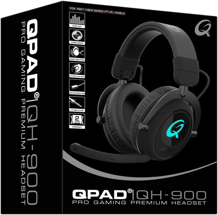 Qpad QH900 Wireless Gaming Headset Stereo kabellose Esports-Kopfhörer, schwarz
