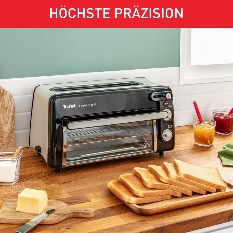 Tefal Toast n’ Grill TL6008 | 2 in 1 Toaster und Mini-Ofen | Sehr energieeffizient und schnell | 130