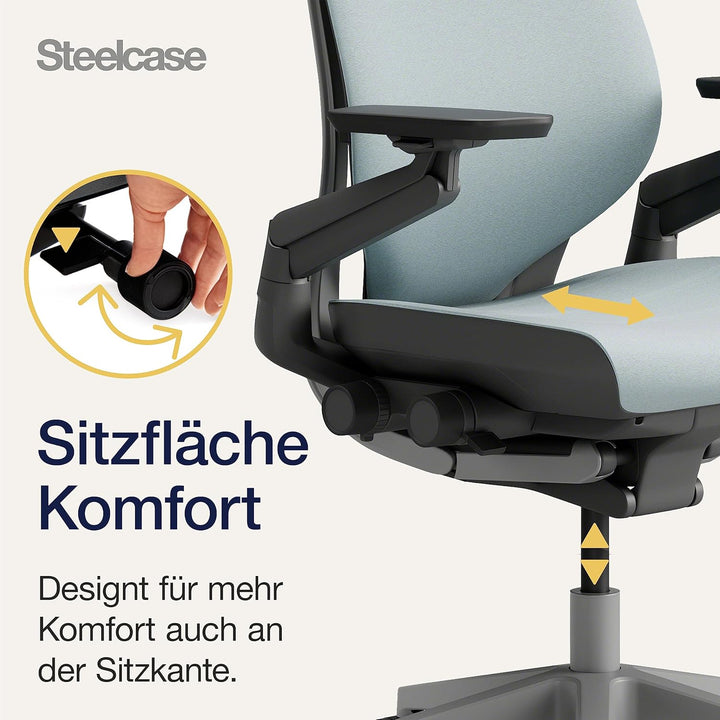 Steelcase Gesture Ergonomischer Bürostuhl mit 360° Armlehnen und 3D-Live Back Lumbalstütze Sturmhori