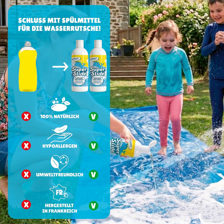 Super Slide® Naturseife Extra Rutschig 1L | Special Wasserrutschmatte | Naturseife | Hypoallergen |
