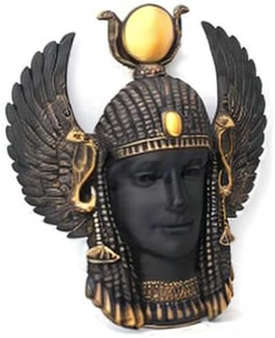 Veronese Design Ägyptische Art Deco Göttin Isis Wandtafel, Kunstharz, Schwarz / goldfarben
