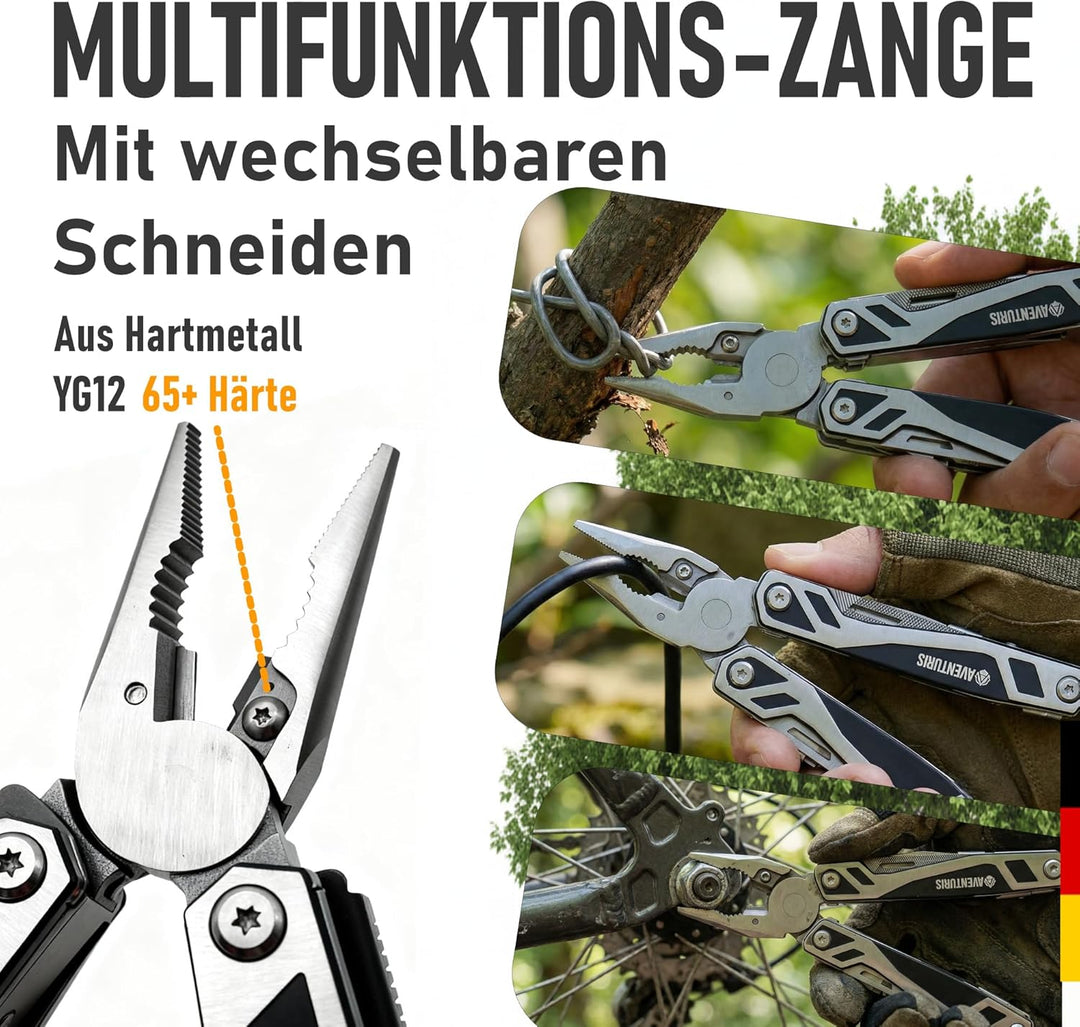 AVENTURIS® Multitool-Feuerstahl-Set PERSONALISIERT, Survival-Outdoor- Ausrüstung für Jede Situation
