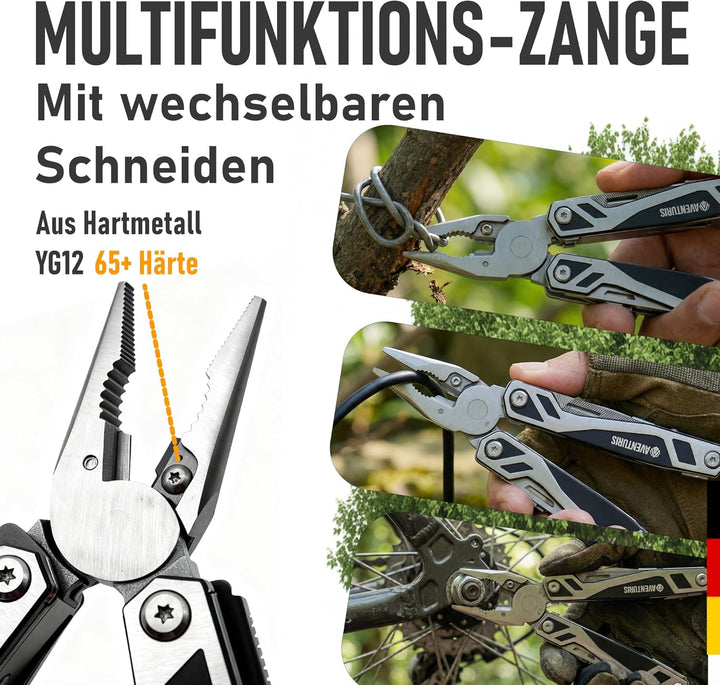 AVENTURIS® Multitool-Feuerstahl-Set PERSONALISIERT, Survival-Outdoor- Ausrüstung für Jede Situation