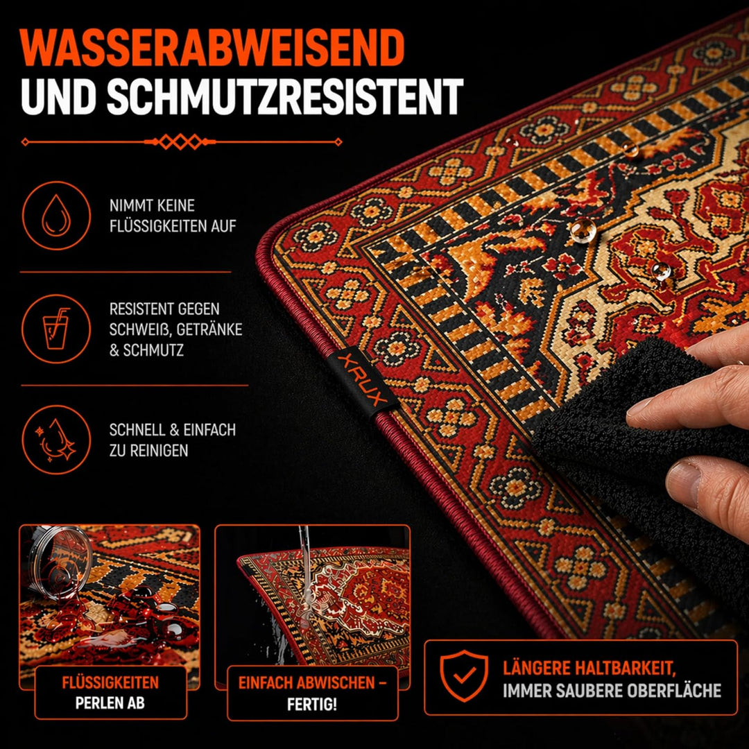 KRUX Space Carpet XXL, Mauspad, Teppichmuster, 400 x 970 mm, leichtgängige Mausführung, Kantenbesatz