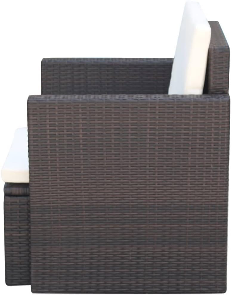 vidaXL Gartenstuhl mit Auflagen Kissen Stuhl Gartensessel Sessel Gartenmöbel Sofa Einzelsofa Lounge