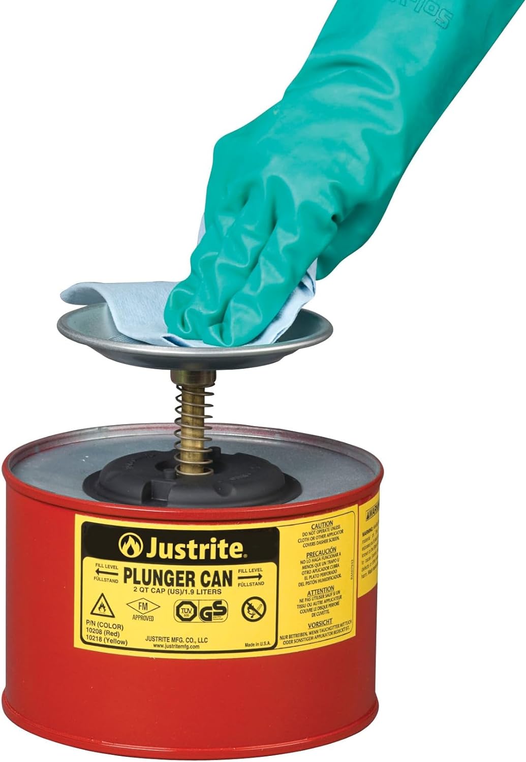 Justrite 10208 Sparanfeuchter 2L 18.4cm x 20cm Rot