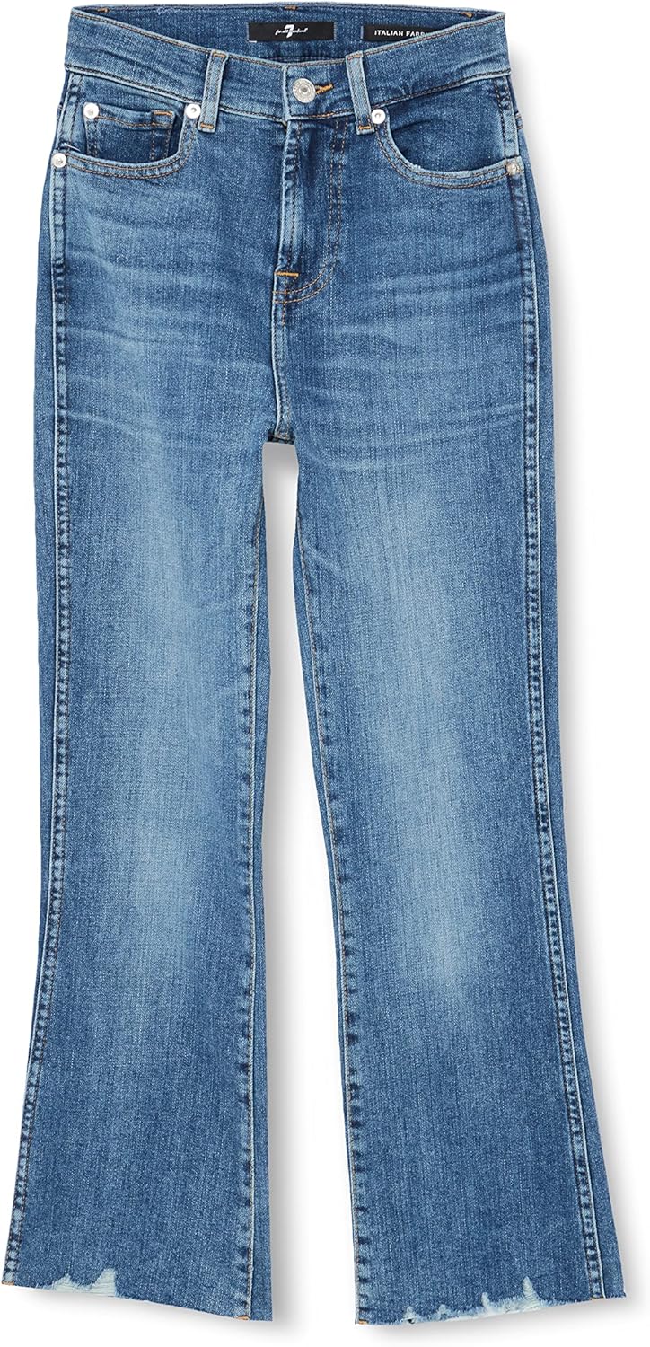 7 For All Mankind Damen Hw Kick Slim Illusion with Worn Out Hem Jeans 31 Light Blue, 31 Light Blue