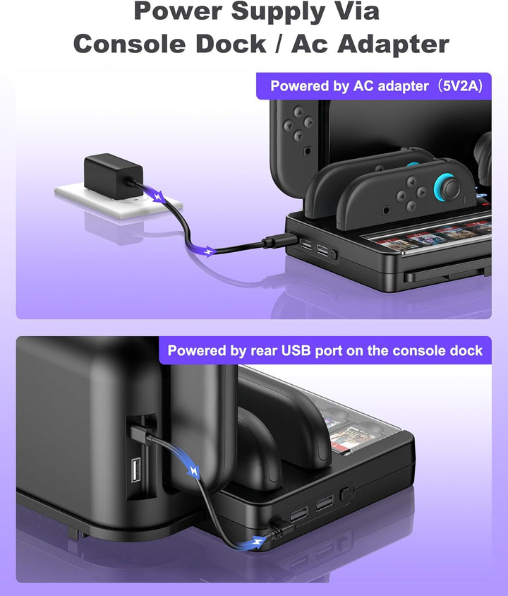 Switch 2 Ladestation & Aufbewahrungsstation für Nintendo Switch 2 Konsole - 4 Joy-Pads gleichzeitig