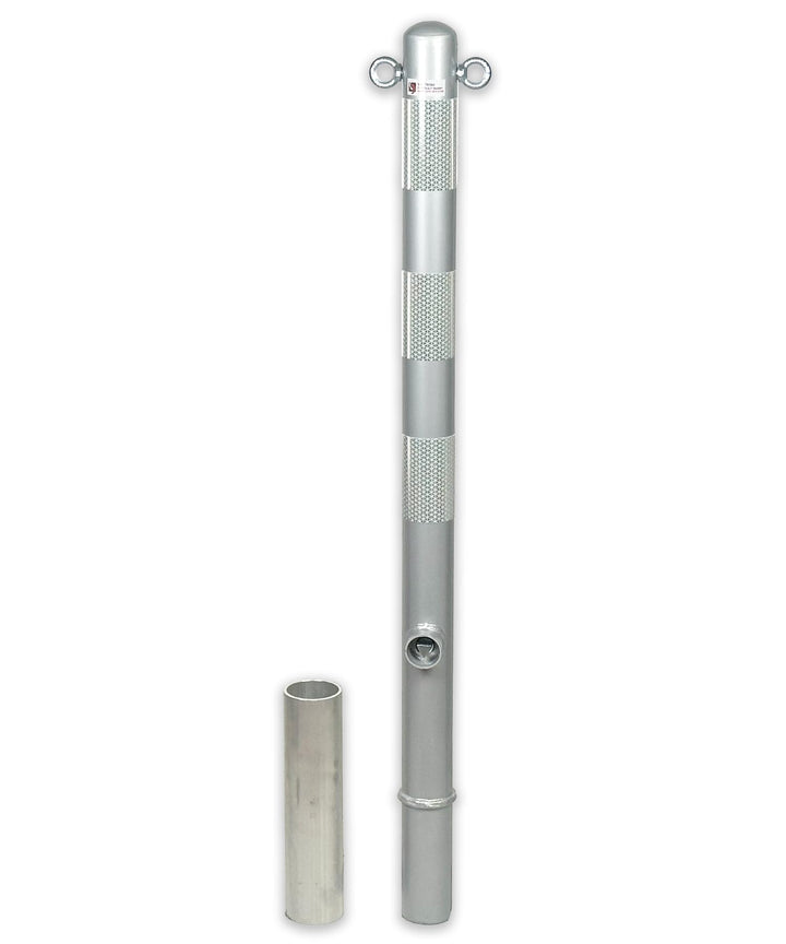 ES-Team UVAP80.04 Absperrpfosten Ø60mm x 1300 mm Stahl verzinkt, Herausnehmbar DIN 3223 Dreikant und