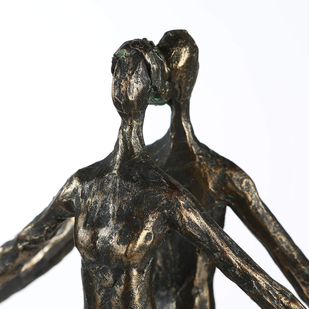 Casablanca - Deko Figut Skulptur Encourage - aus Poly bronzefarben auf Grauer Basis H 37 cm Höhe 37