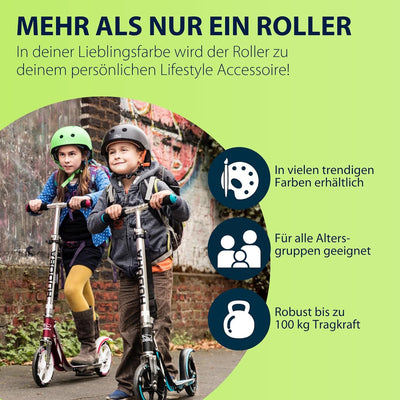 HUDORA BigWheel 205 Scooter - Tretroller für Kinder und Erwachsene - Roller ab 6 Jahre - Cityroller