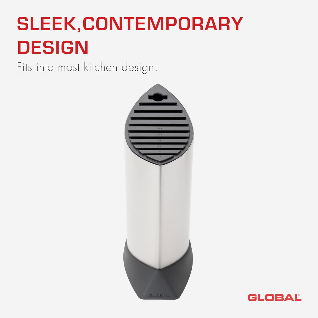 Global GKB-52 Messerblock mit 10 Schlitzen, Edelstahl Silber, Silber