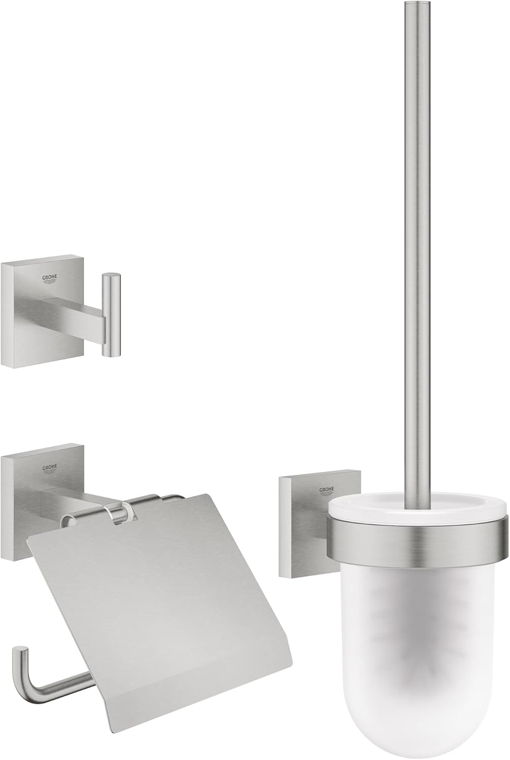 GROHE 41123DC0 Start Cube Accessory Accessoire, Stahl ohne Kleber Supersteel, ohne Kleber Supersteel