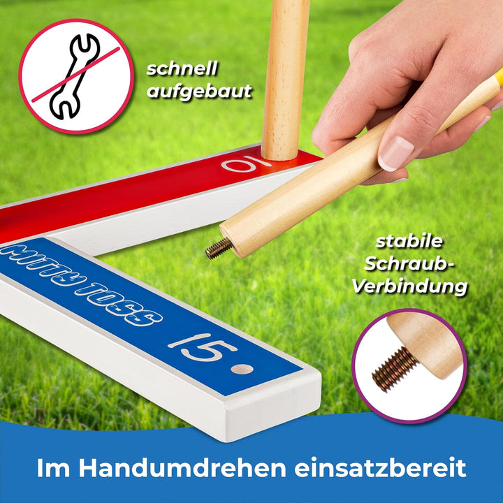 Ringwurfspiel Kinder Outdoor - Toyfel Wurfspiel Indoor Ringe werfen Garten Spiele FSC® Holz Wurfspie
