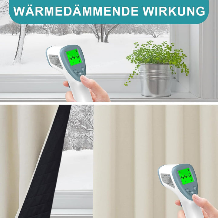 Lapalife Wärmeschutzvorhang für Tür Doppellagige Winter Vorhang mit Ösen Vorhänge Wärmeisolierend Vo