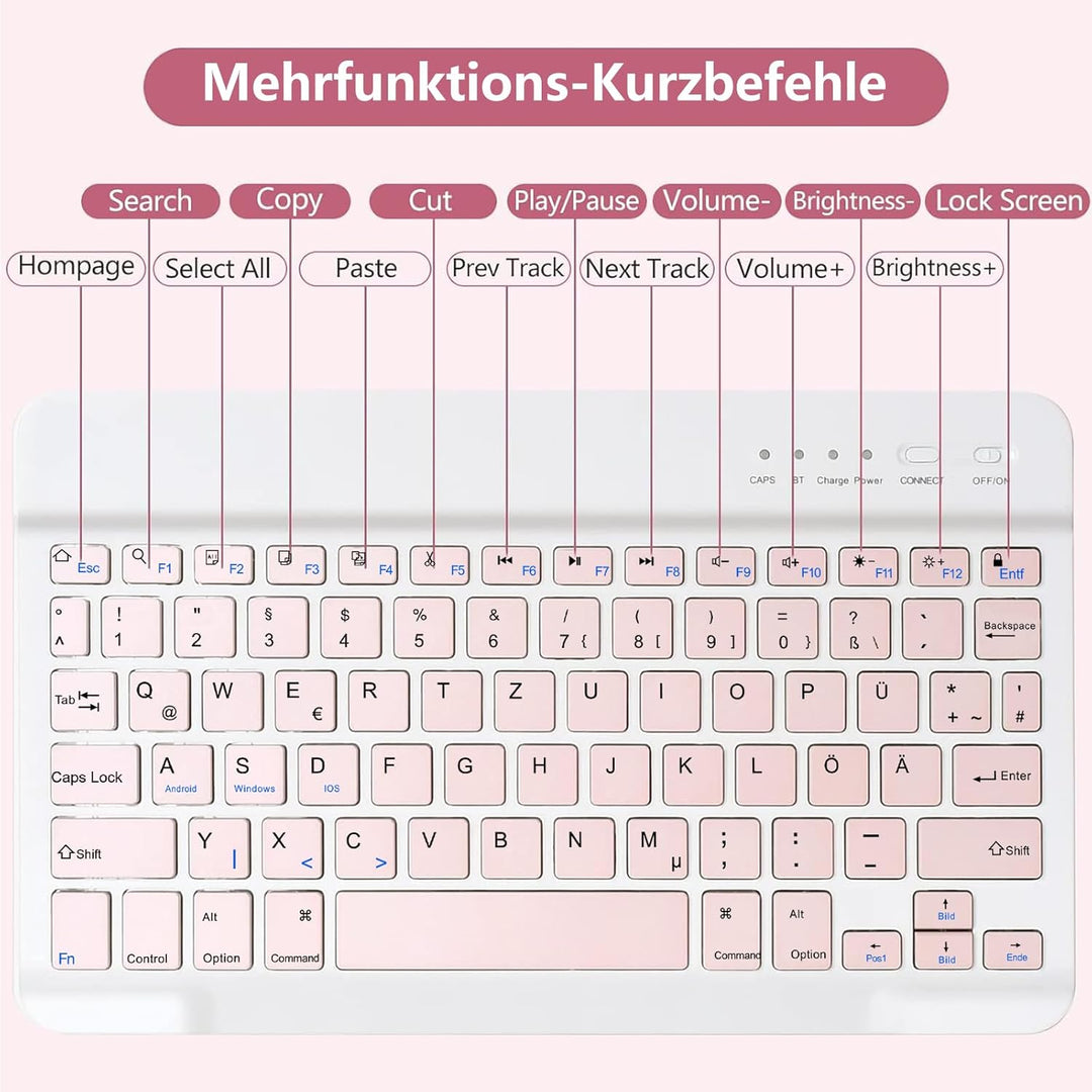 MMK Tastatur Hülle für iPad 10.2 Zoll (9/8/7 Generation 2021/2020/2019), für iPad Air 3rd 2019 und P
