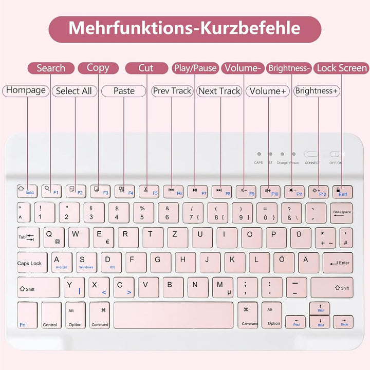 MMK Tastatur Hülle für iPad 10.2 Zoll (9/8/7 Generation 2021/2020/2019), für iPad Air 3rd 2019 und P