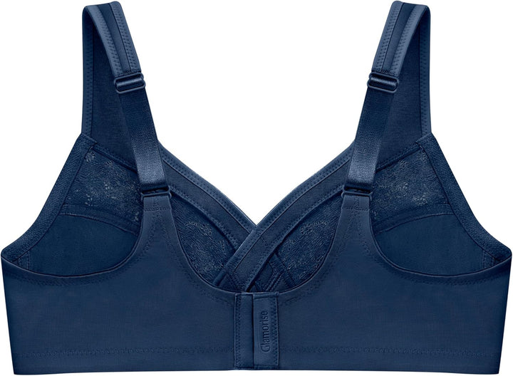 Glamorise Damen Minimizer Bra 80C Blau, 80C Blau