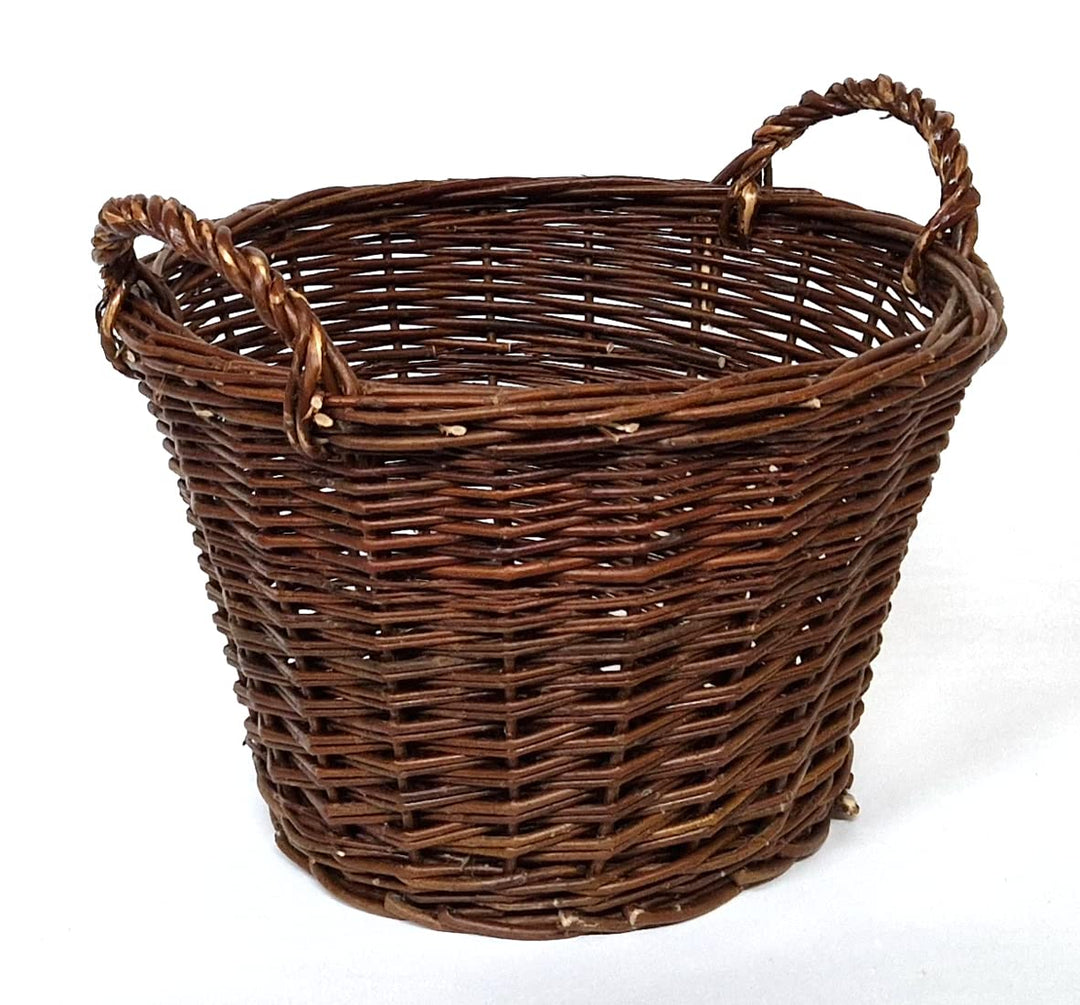 Kaminkorb Holzkorb Kaminholzkorb Obstkorb Gartenkorb aus Weide Rund Ø 40 cm (Art. 90340-40)