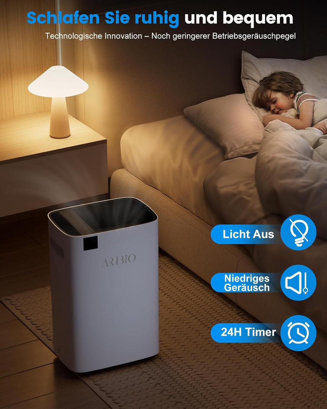 Luftentfeuchter Elektrisch, 30L/Tag Leistungsstarker Entfeuchter mit LED Anzeige,Timer, Wäschetrockn