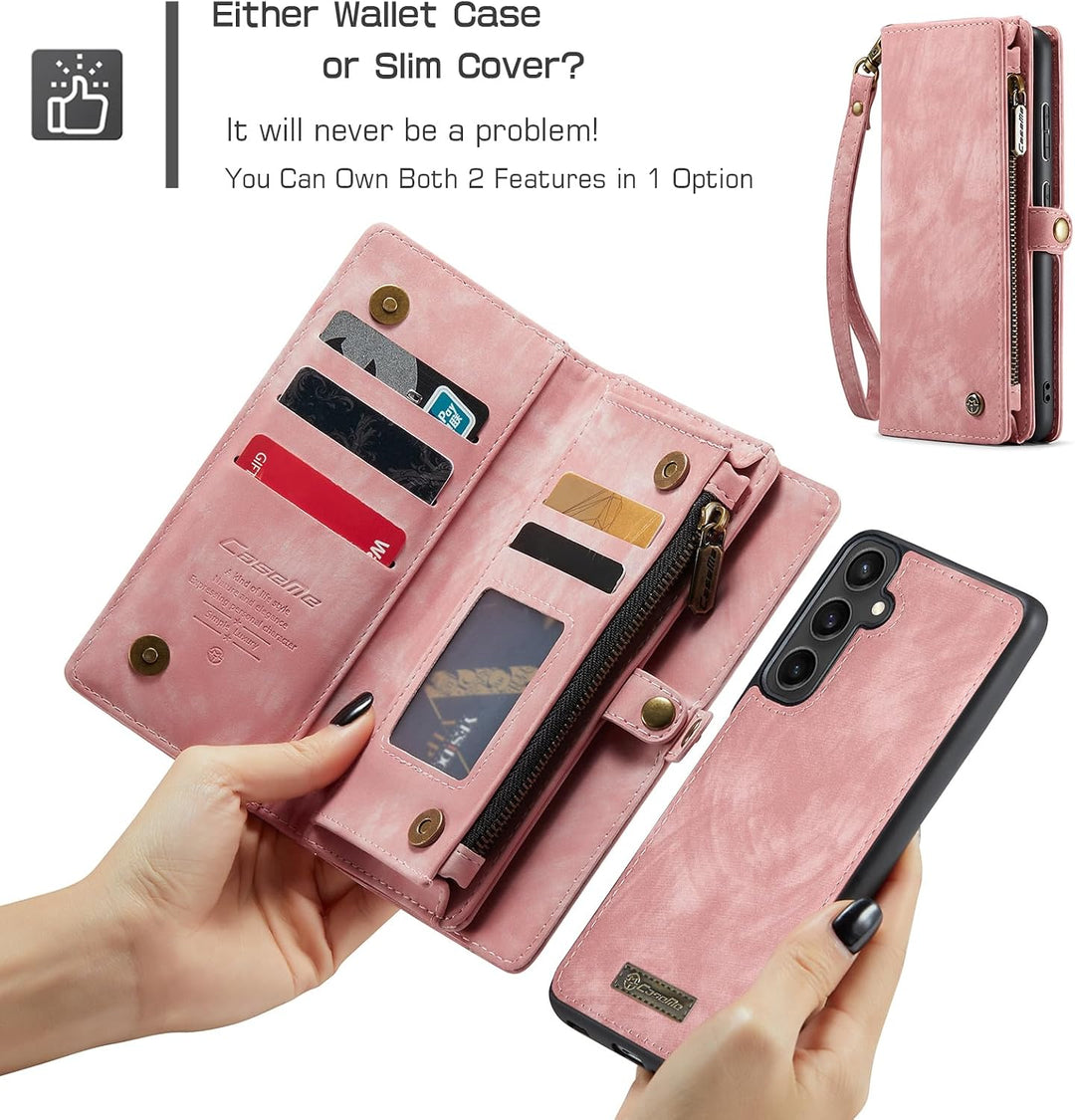 UFinetech für Samsung S23 FE Hülle, Stossfest Kartenfach Magnetisch Abnehmbare Tasche für Samsung Ga