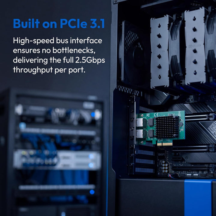 Dual PCIe 3.1 2.5GBase-T Netzwerk Adapter mit Intel I225-V 2500/1000/100Mbps PCI Express Gigabit Eth