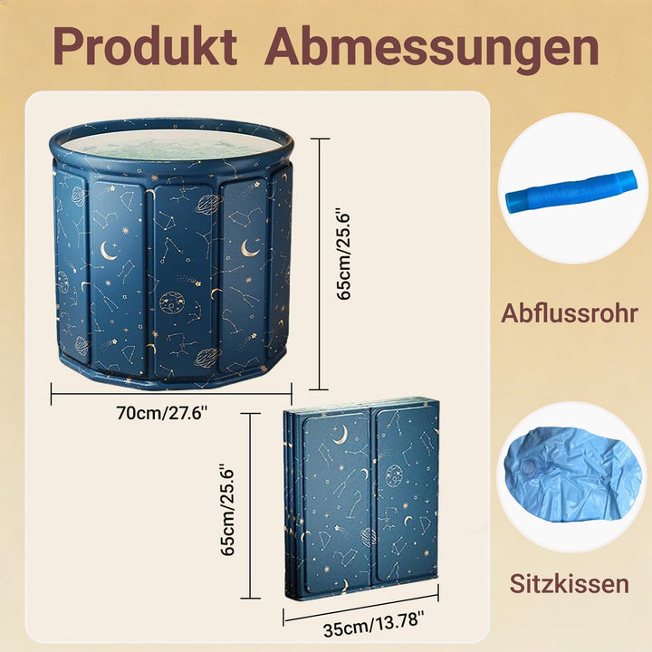Tragbare Faltbare Badewanne Erwachsene,Rutschfestes Gross Mobile Badewanne Erwachsene,Outdoor Freist