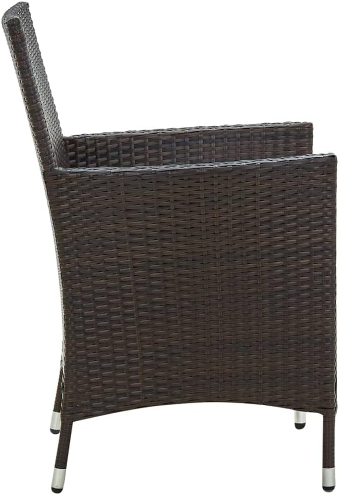 vidaXL Gartenstühle mit Sitzpolster 4 Stk. Poly Rattan Braun