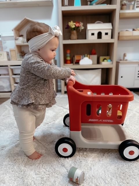Radio Flyer Scan & Sort Einkaufswagen mit Lichtern und Geräuschen, Rutschspielzeug, Roter Spielzeug-