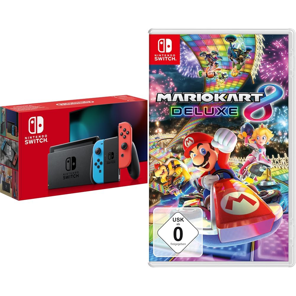 Nintendo Switch Konsole - Neon-Rot/Neon-Blau + Mario Kart 8 Deluxe - [Nintendo Switch], Neon-Rot/Neo