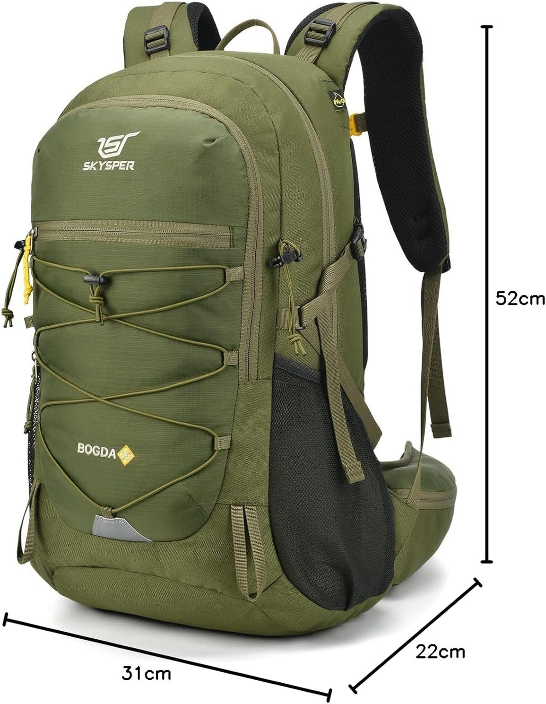 SKYSPER BOGDA 35 Wanderrucksack 35L Camping Backpack mit Rückenbelüftung & Trinksystem Trekkingrucks