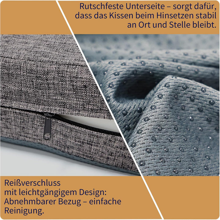 Amagenix Sitzkissen 50x50x12,7 cm, Sitzerhöhung für Stuhl, Sofa & Rollstuhl, rutschfeste Unterseite,
