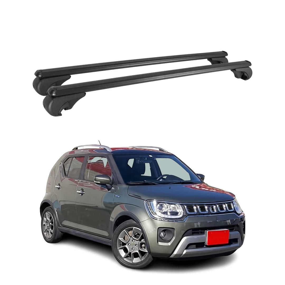 OMAC Dachträger kompatibel mit Suzuki Ignis 2016-2024 Gepäckträger Grundträger Alu Schwarz 2X, Schwa