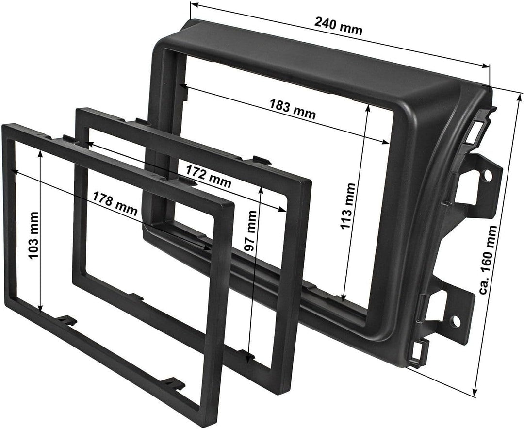 tomzz Audio 2414-101-3 Doppel DIN Radioblende kompatibel mit FIAT Ducato Serie 8 ab 2021 schwarz Chi