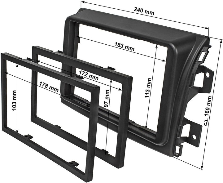 tomzz Audio 2414-101-3 Doppel DIN Radioblende kompatibel mit FIAT Ducato Serie 8 ab 2021 schwarz Chi