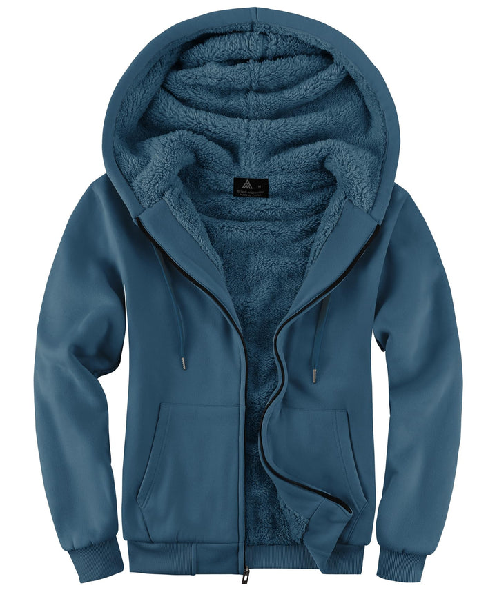 SwissWell Herren Fleecejacke Full Zip Kapuzenjacke Winter Sweatjacke mit Kapuze Gefütterte Hoodie Mä