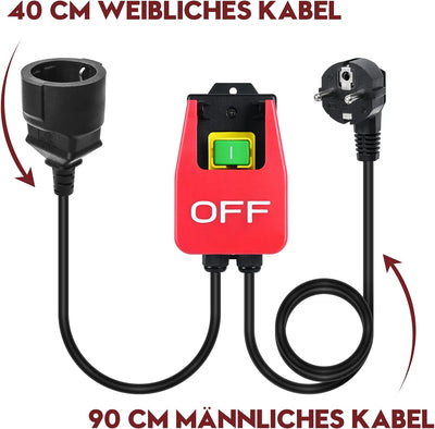 220V Einphasige Ein Aus Schalter, Briidea Sicherheitsschalter Nullspannungsschalter mit Steckdose, M