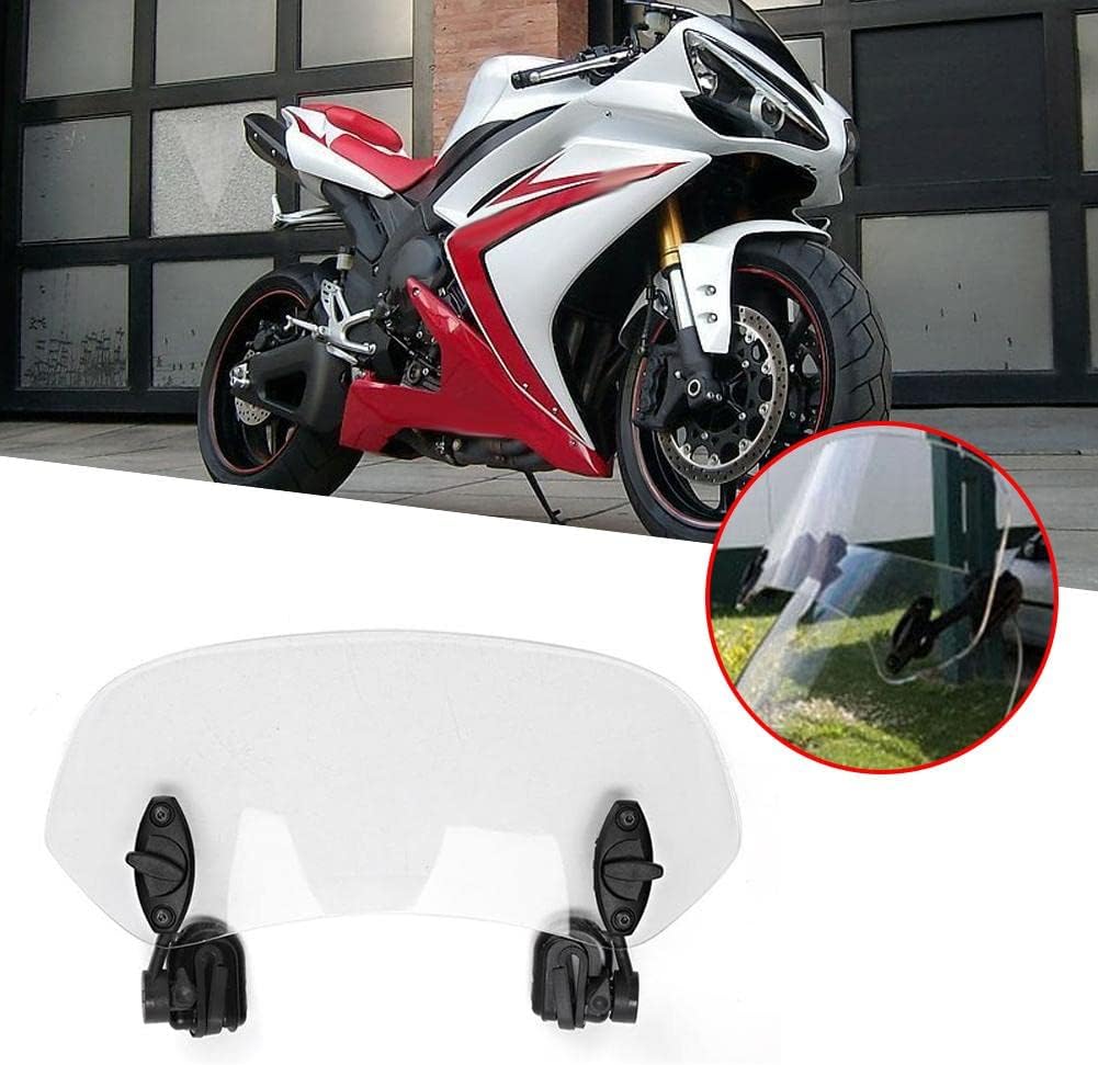 BOROCO Windschutzscheibe, Windabweiser Motorrad, Universal Motorrad Verstellbarer Clip auf Windschut