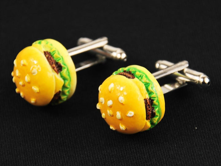 Miniblings Hamburger Burger Fastfood Manschettenknöpfe - Handmade I Manschettenknopf Cufflinks Hemdk